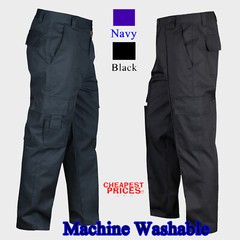 Mens Cargo Combat Work Trouser Heavy Duty Work Wear Trouser -MACHINE WASHABLE