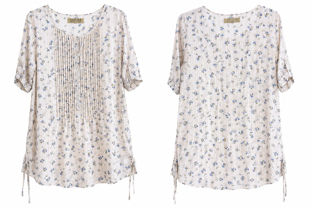 Elizabeth and James Floral Pintuck Tunic Dress / Blouse Size Medium NWT