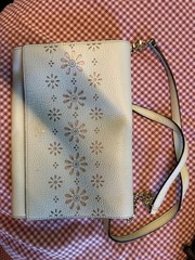 kate spade new york mint Floral Cutout Crossbody Bag Chain Strap Magnetic