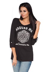 Womens Lightweight Pullover Around Me Print T-Shirt Sweatshirt Size 8-12 6632