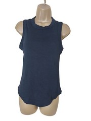 Navy Ribbed Sleeveless Top – Soft Stretch Fabric, Round Neck, Casual Everyday