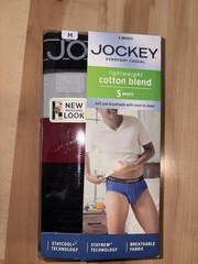 Jockey 5-Pair Mens Cotton Blend Lightweight Breathable Briefs NWT! M Medium