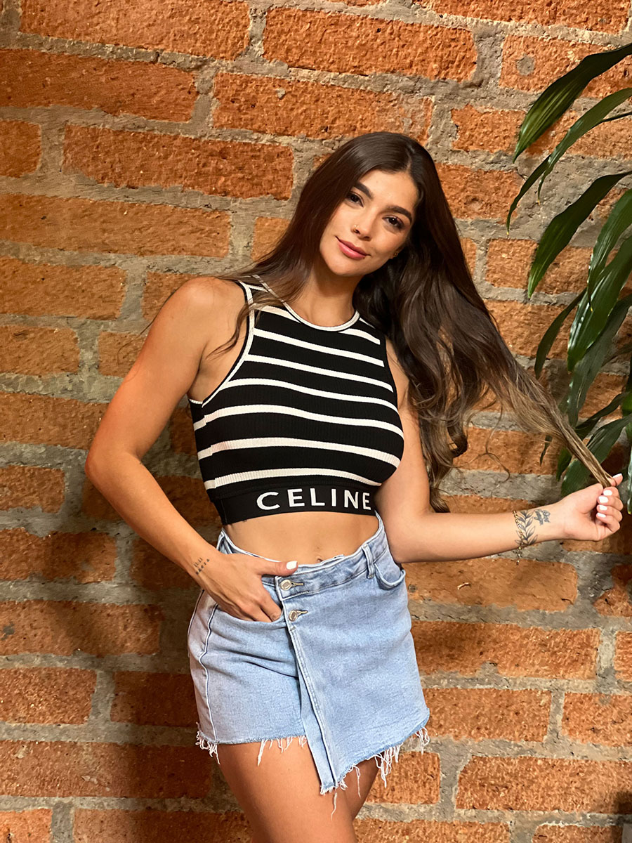 BLUSA CORTA ELASTICO CELINE RIVER ISLAND