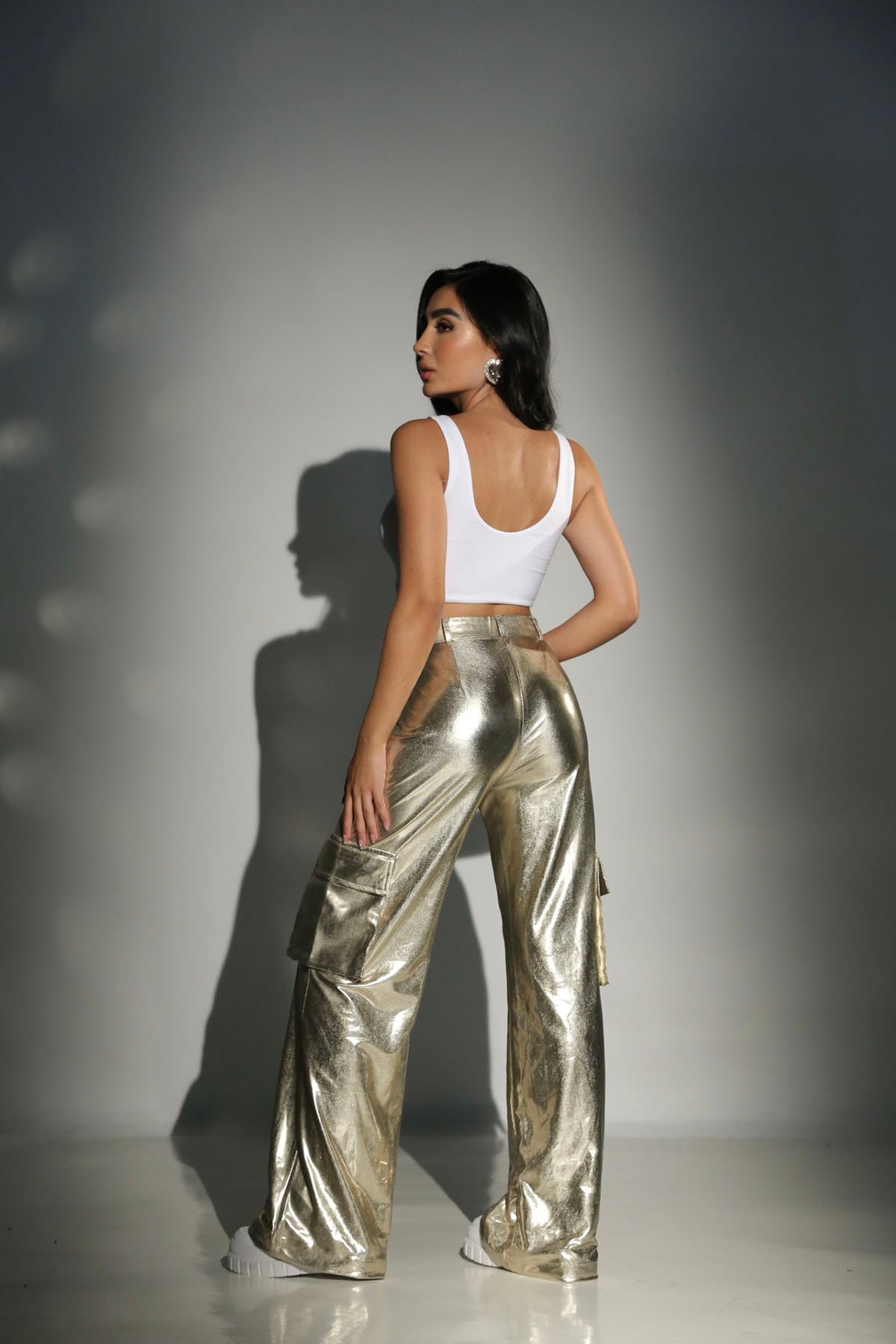 PANTALON CARGO METALIZADO BOTA RECTA - Imagen 2