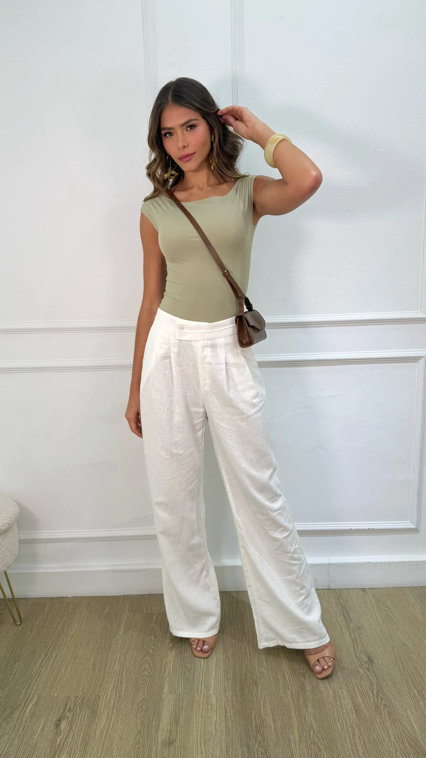 PANTALON LINO BOTA RECTA DOS BOTONES - Imagen 2